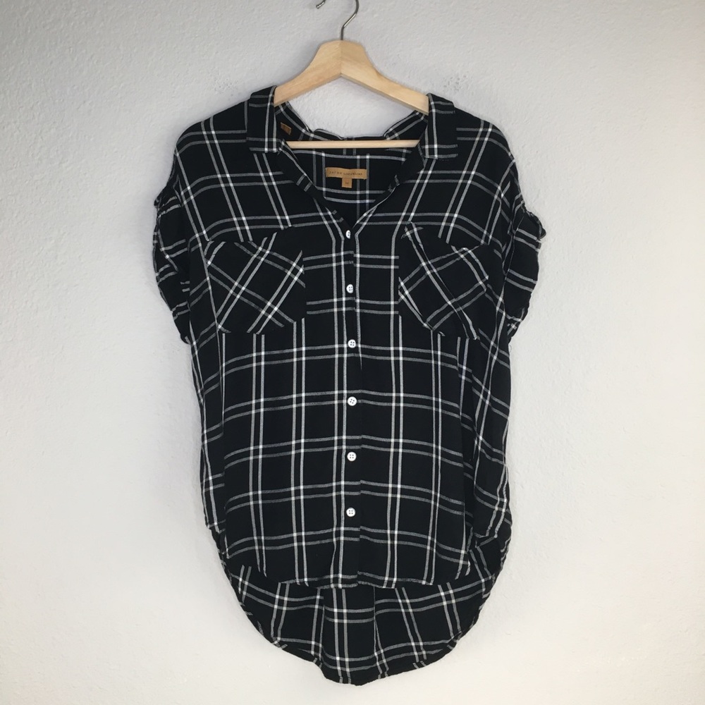 JACKS girlfriend black white striped button up